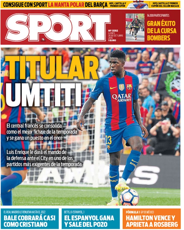 FC Barcelona, Sport: "Titular Umtiti"