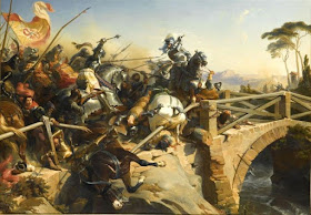 French artist Henri Philippoteaux's depiction of a scene from the 1503 Battle of Garigliano