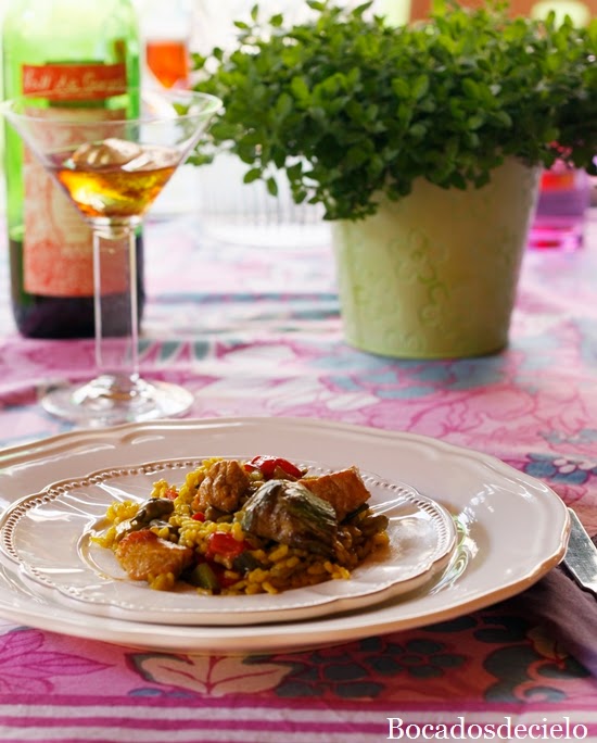 Paella de magro y verduras