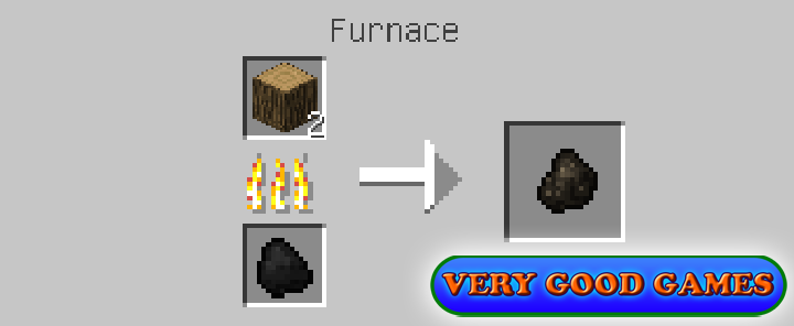 Minecraft recipes - smelting of charcoal