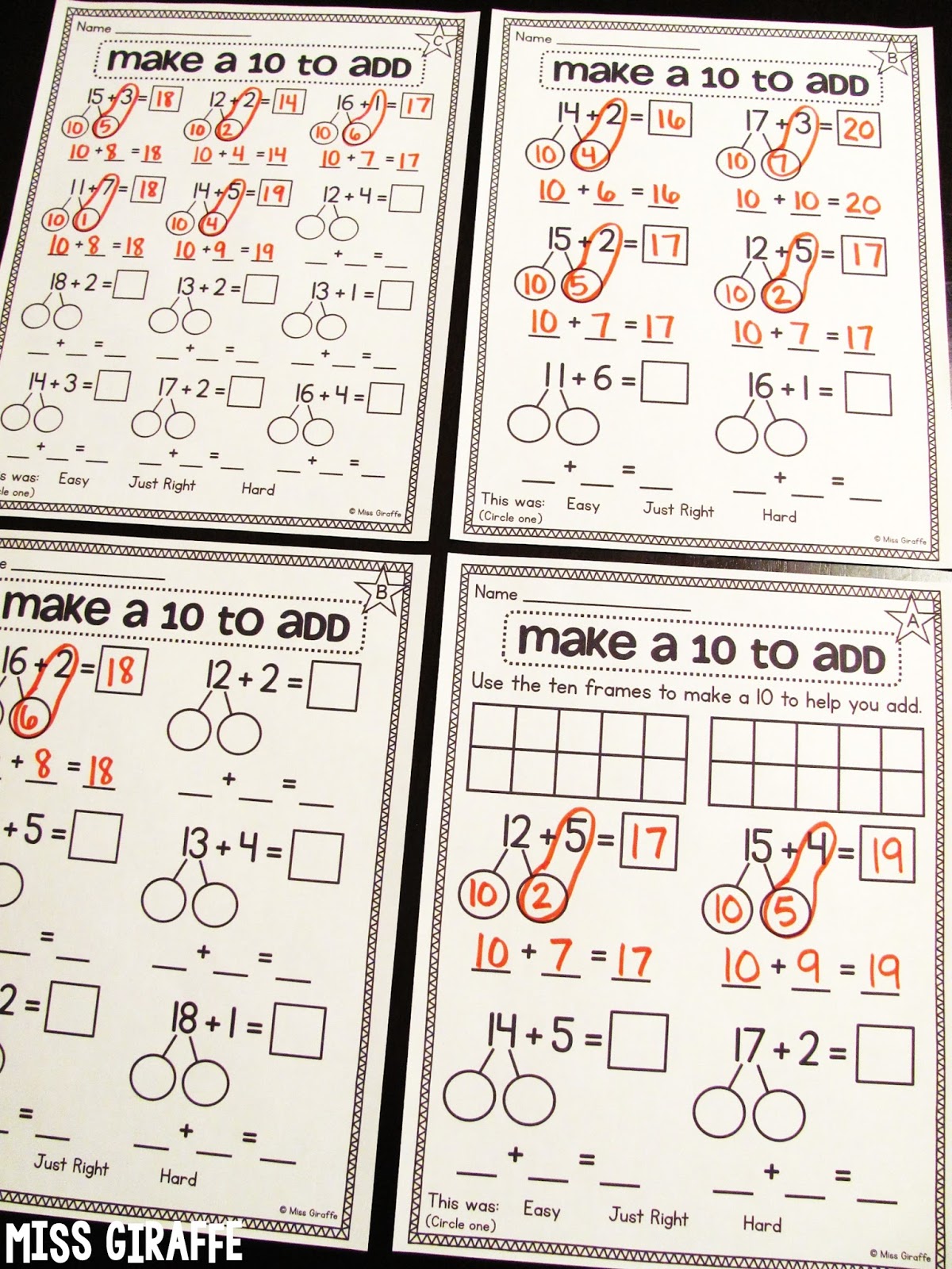 Make 10 Game ONLINE Free + Worksheets