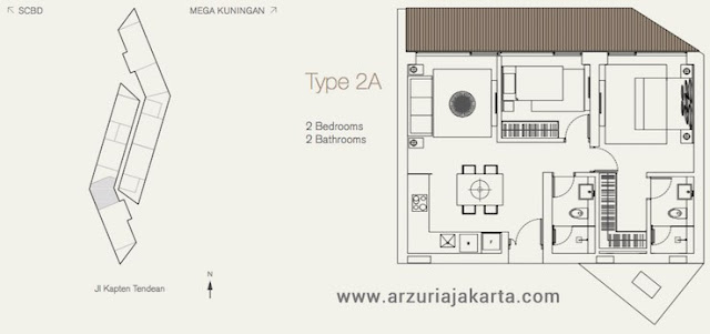 Tipe 2A Apartemen Arzuria Jakarta Selatan