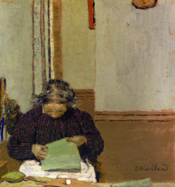 Mme Vuillard cousant de Edouard Vuillard, 1895