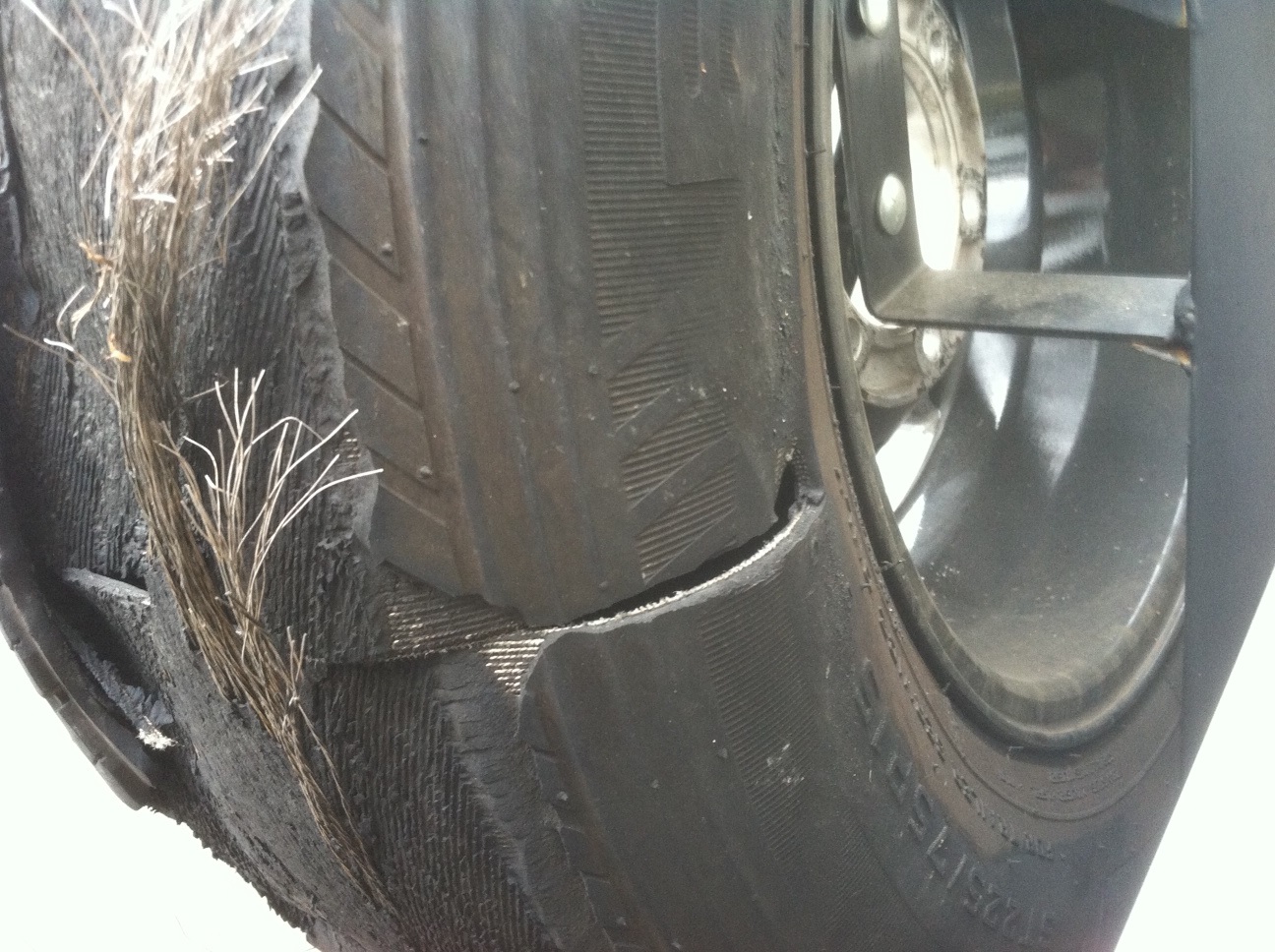 RV Tire Safety Travel Trailer tire "Blowout" not quite.