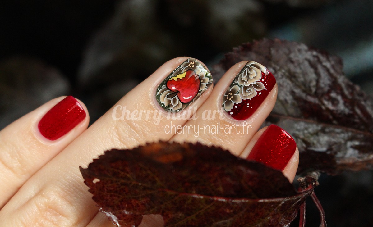 nail-art-fleurs-one-stroke-pomme