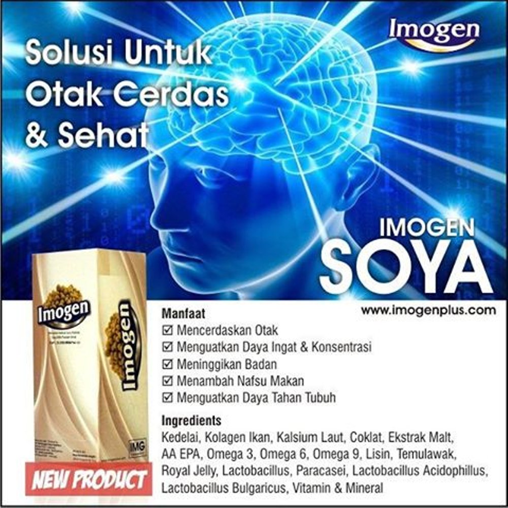 Imogen Soya solusi untuk otak cerdas dan sehat