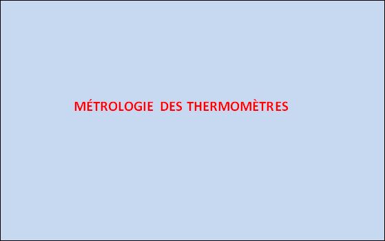 métrologie des thermométres