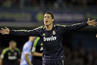 Cristiano Ronaldo celebrates his brace against Celta