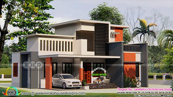 1540 sq-ft contemporary 4 BHK home architecture