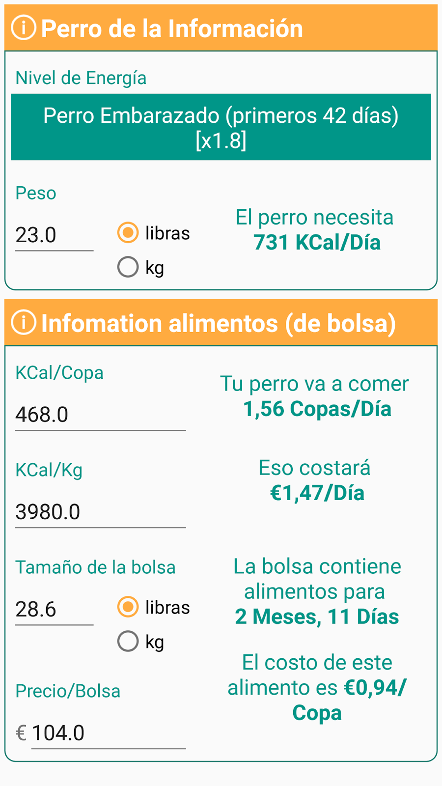 Seang Kuan blog Android App "Dog Food Calculator"