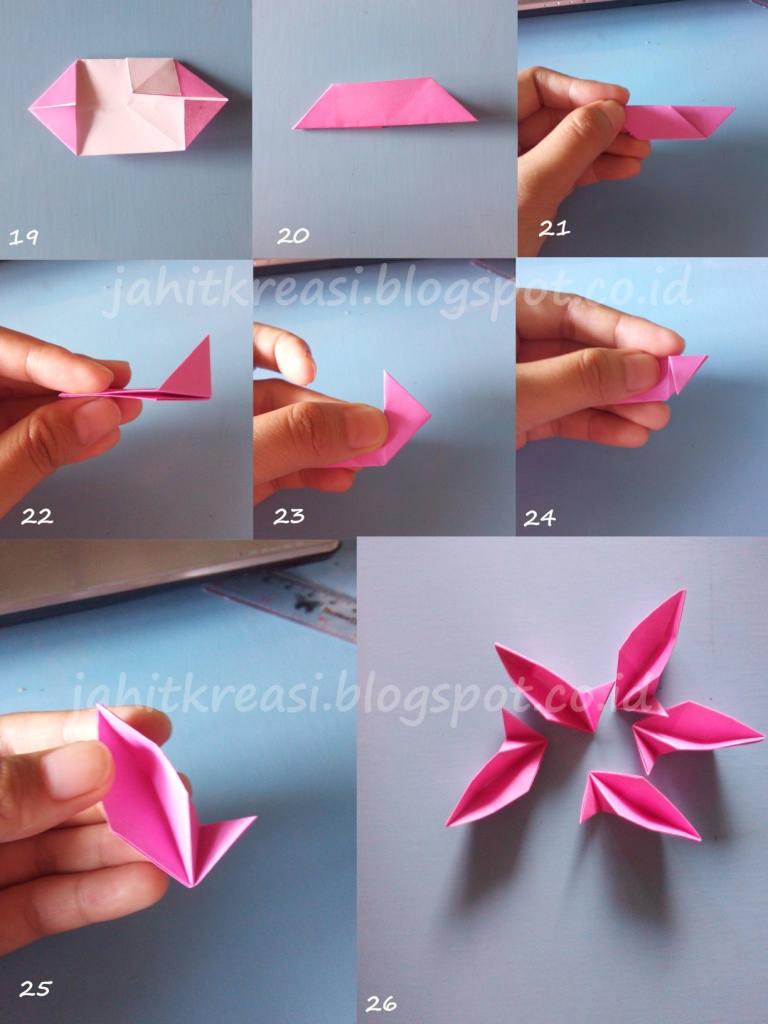 Cara Membuat Bunga Sakura Dari Origami