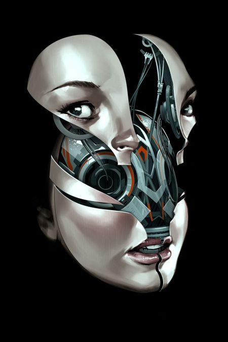Billy Nunez ilustrações mulheres cyborg futuristas future face
