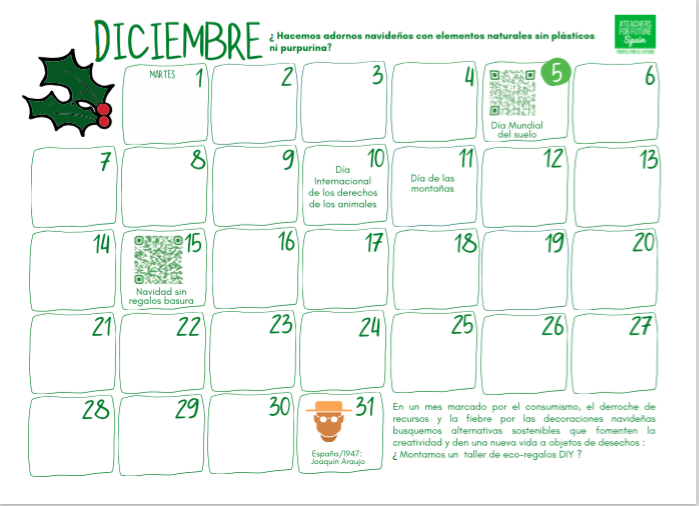 Calendario ambiental decembro