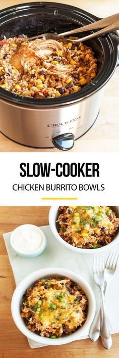 slow cooker chicken burrito