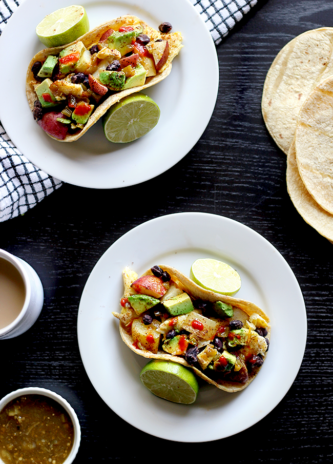 Bubby and Bean Living Creatively Loaded Vegetarian Breakfast Tacos