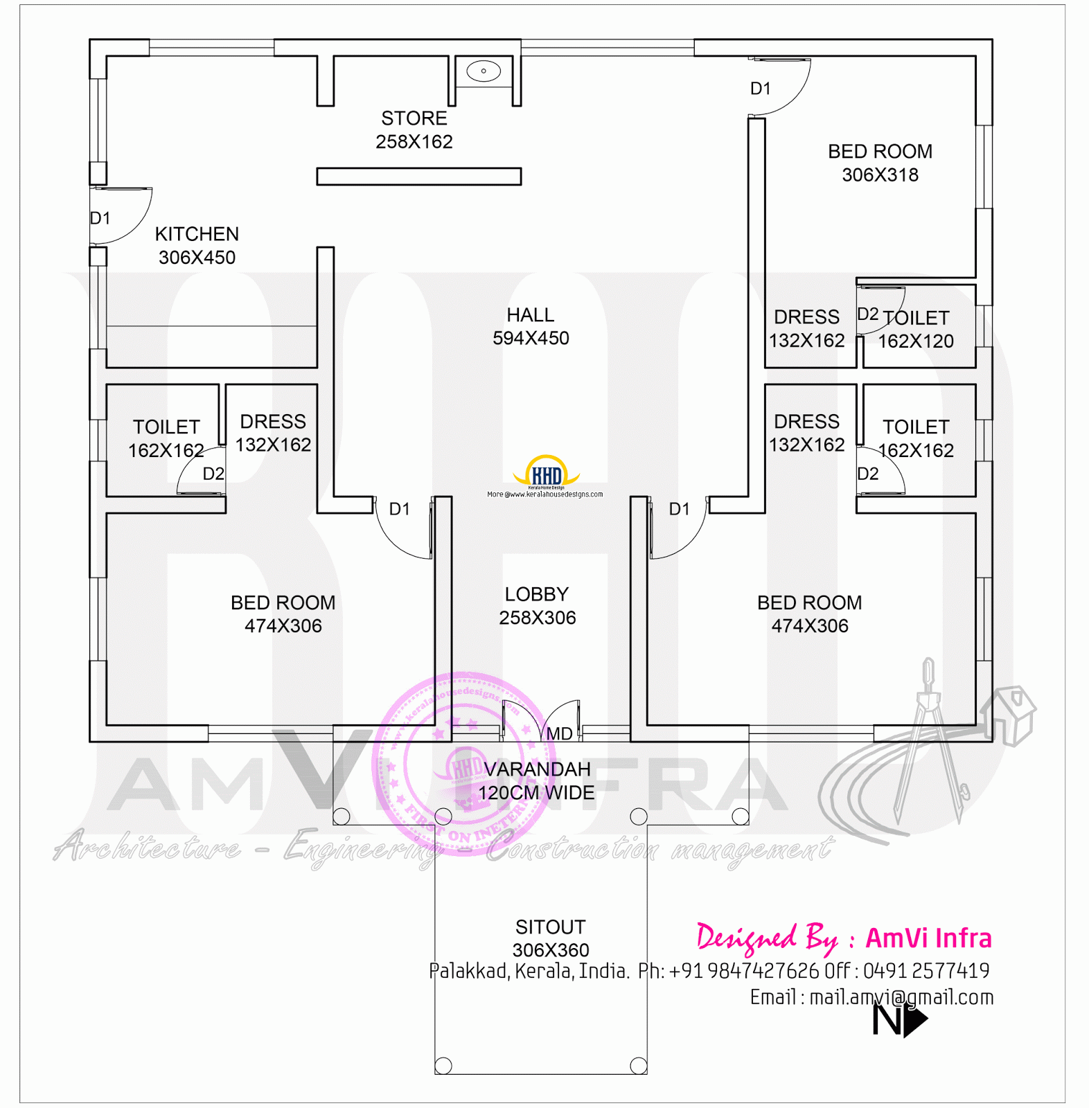 1600 square feet house with floor plan sketch | Indian House Plans