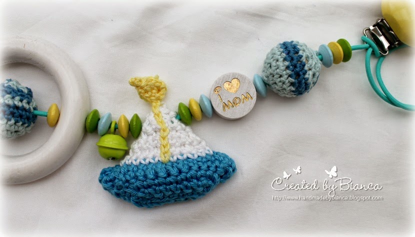 Handmade By Bianca Kinderwagenkette Selbst Gehakelt Und Zusammengestellt Zur Taufe