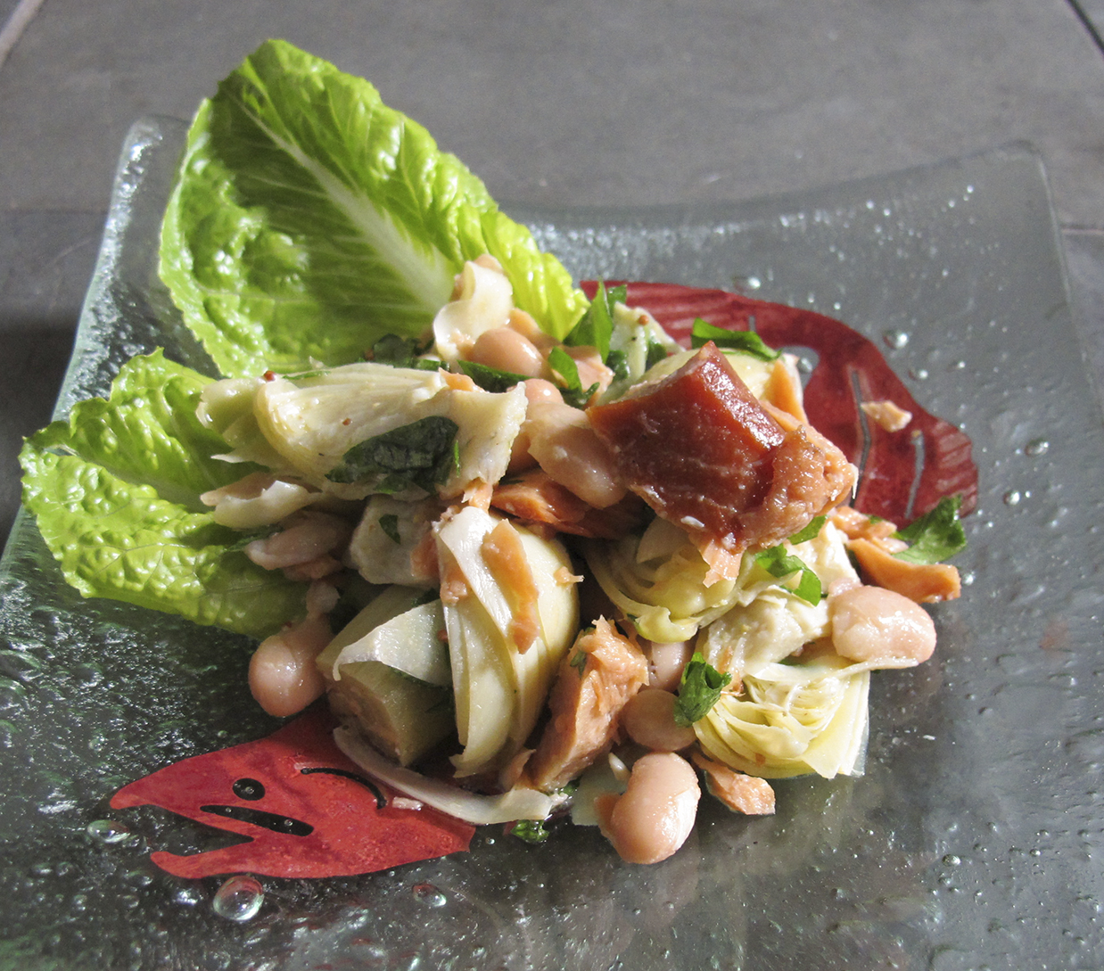 the fishes and dishes cookbook Smoked Salmon Salad with Artichoke