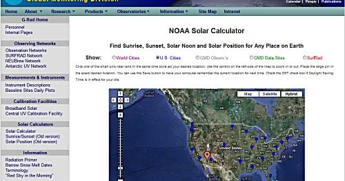 encima erupción Suplemento RADIO-TIMETRAVELLER: The New NOAA Solar Calculator