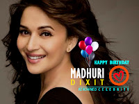 madhuri dixit, most desirable indian female actress mismatch birthday photo along wishes message