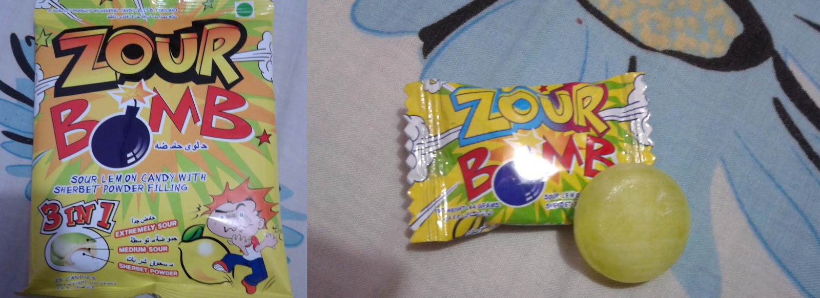 Delicious Food Review Zour Bomb Candy Lemon Flavor