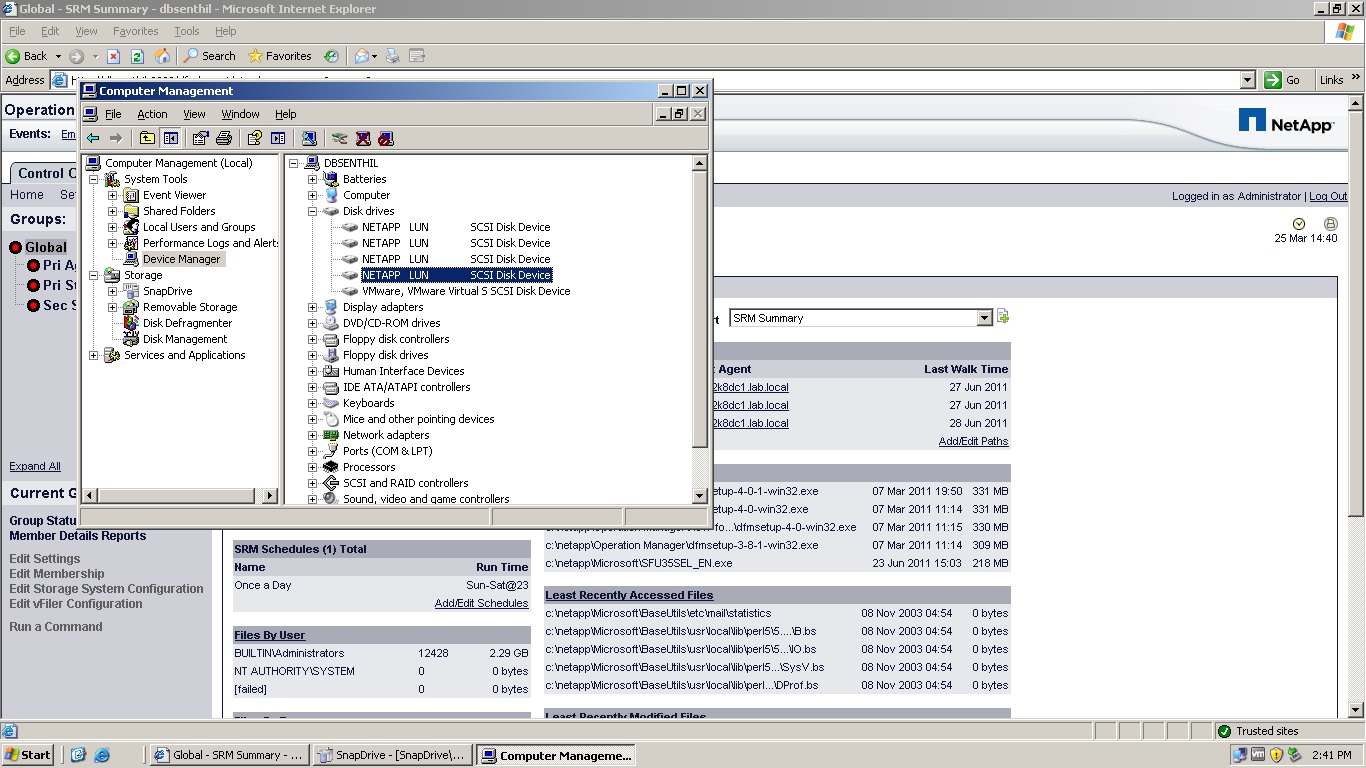 Storage area networks NetApp Snap Drive Configuration