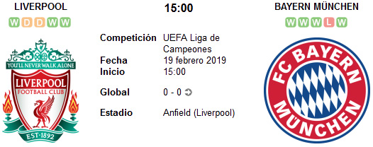 Liverpool vs Bayern Múnich en VIVO Liverpool vs Bayern Múnich en VIVO