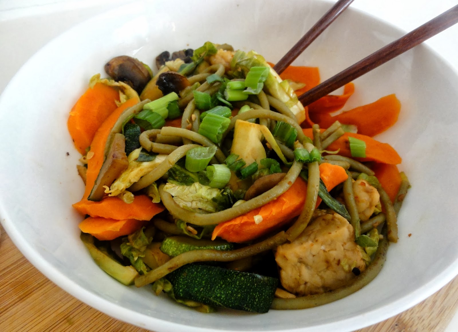 The Conscientious Eater Brussels Sprout and Tempeh Noodles