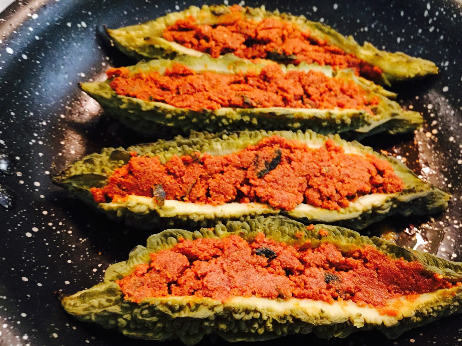 What's on the Menu Today ?!!!! Stuffed Bitter Gourd Pan Fry