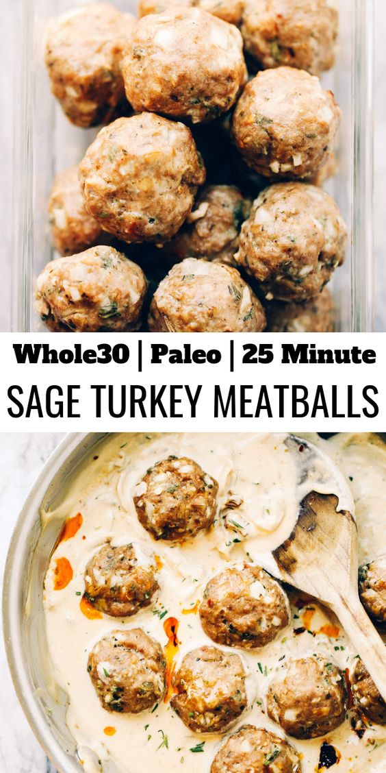 Turkey Sausage Meatballs In Sage Cream Sauce CookPed