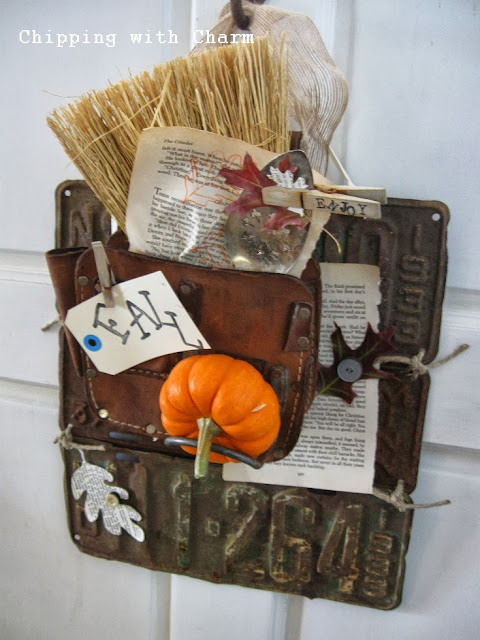 Chipping with Charm, Layers of Fall Door Decor via http://www.chippingwithcharm.blogspot.com/