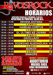 Rivas Rock, 2016, Festival, cartel, horarios, música, concierto