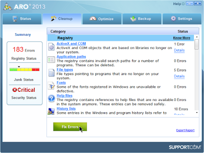 تحميل برنامج ARO 2013 لاصلاح أخطاء الويندوز مجانا