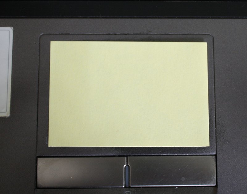 jwlnta's weblog Fixing overused touchpad with sticky note