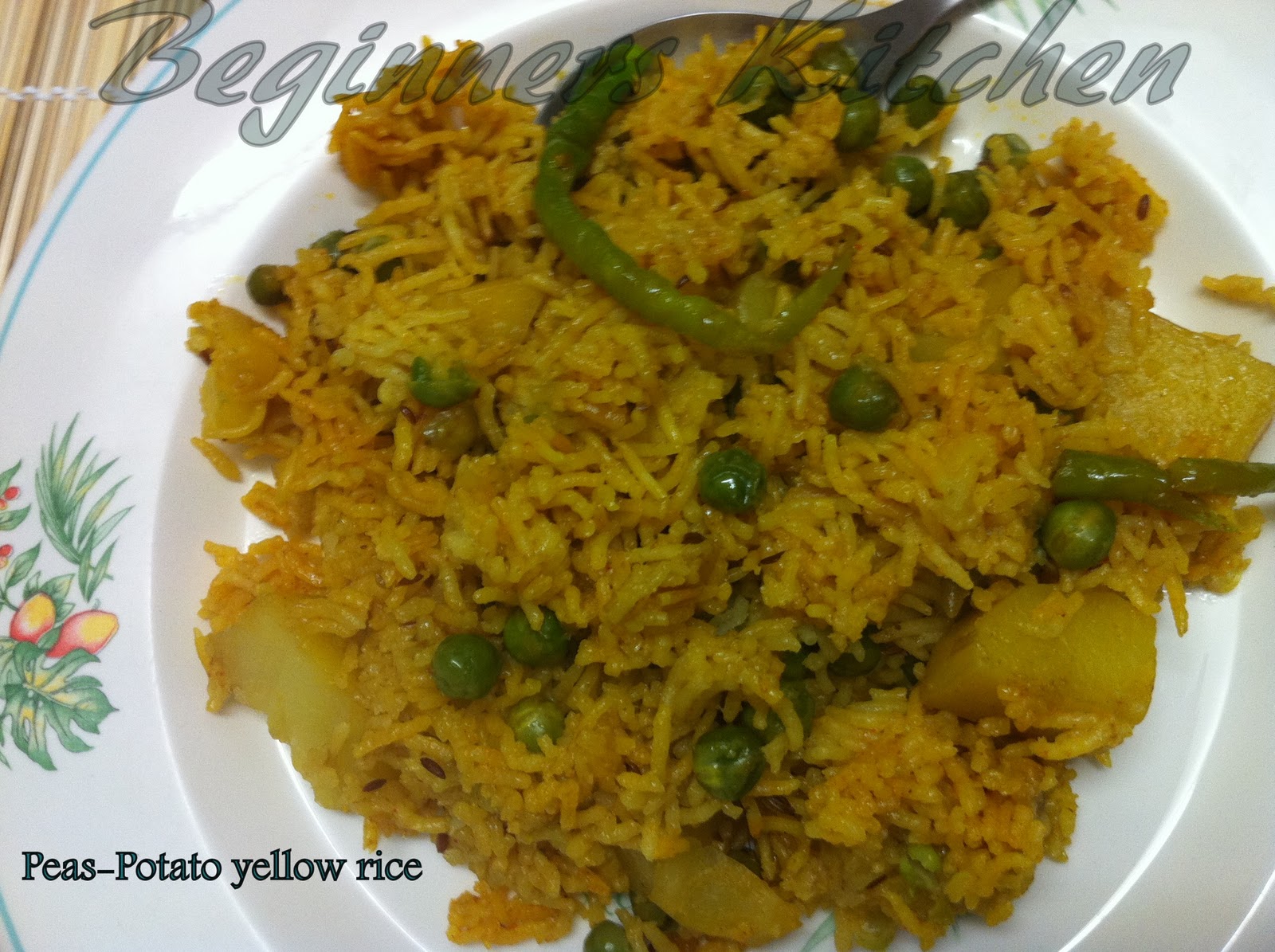Beginners Kitchen PeasPotato yellow rice