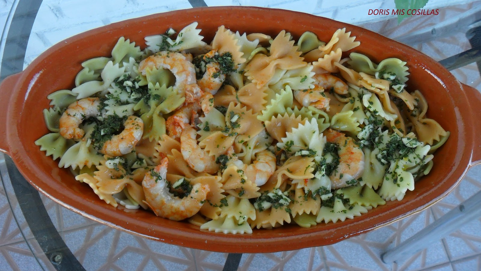DORIS MIS COSILLAS: ENSALADA DE PASTA CON LANGOSTINOS Y ATÚN.