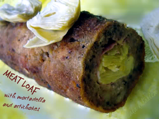 Meat loaf with mortadella and artichokes by Laka kuharica: Meat loaf with mortadella and artichokes by Laka kuharica: elegant and super delicious.