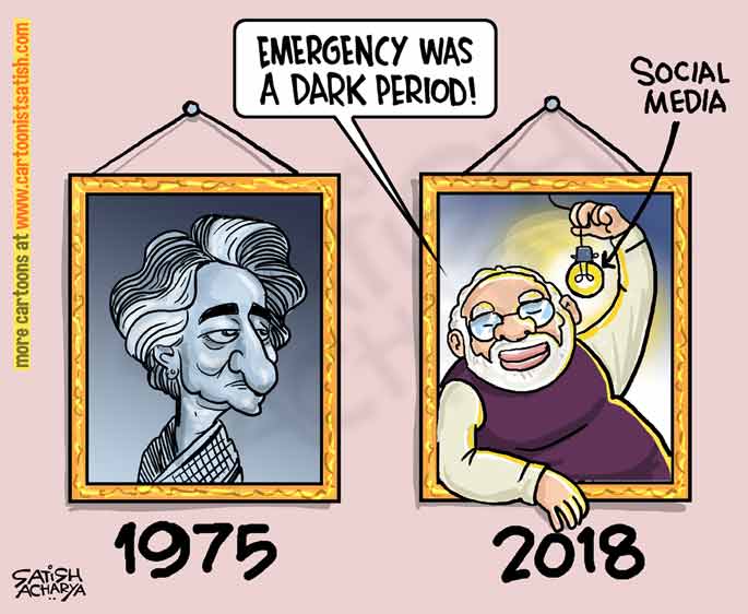 World of an Indian cartoonist!: Modi Sarkar observes 1975 emergency as  black day!