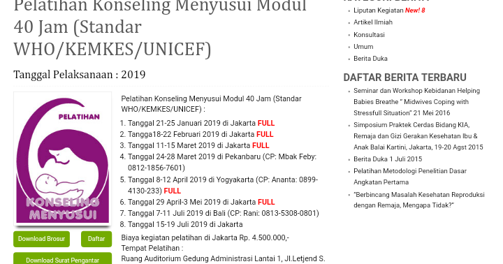 Pelatihan Konseling Menyusui Modul 40 Jam (Standar WHO