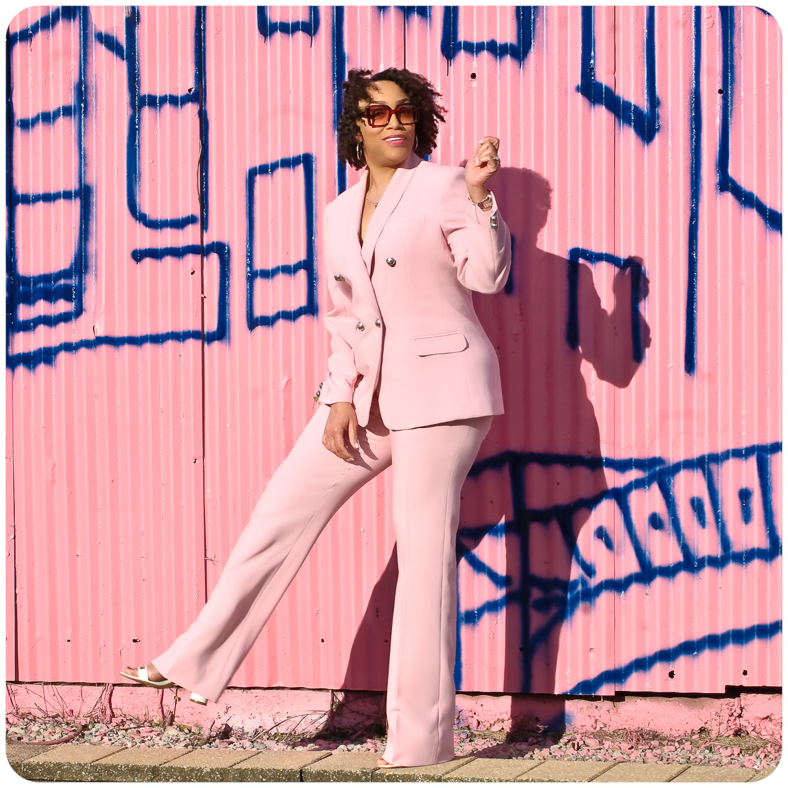 Pink Suit: Jacket - McCall's 2370; Pants - Vogue 9181 -- Erica Bunker DIY Style!