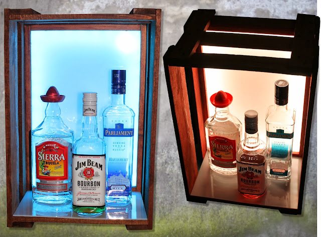 Industrialstyle.de: Barschrank "Barchest" aus Weinkiste mit RGB LEDs