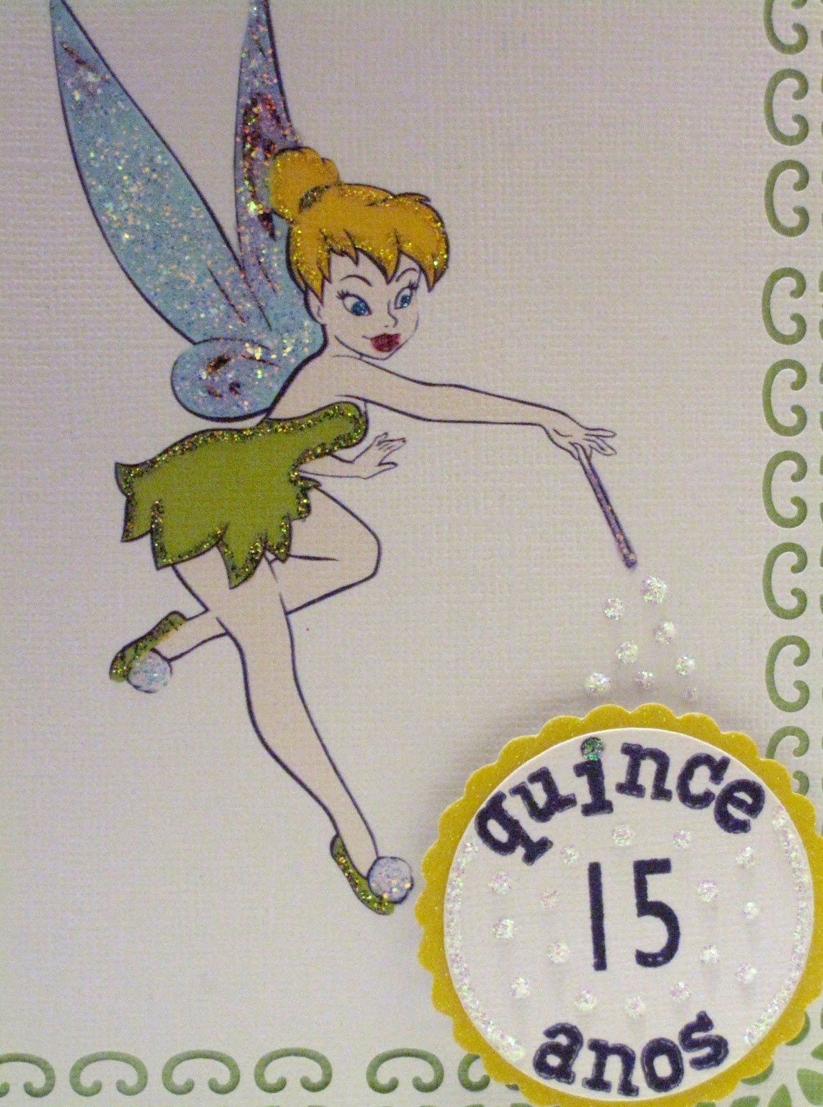 Tinkerbell Quinceanera Card using Cricut Imagine Printed Layers and
