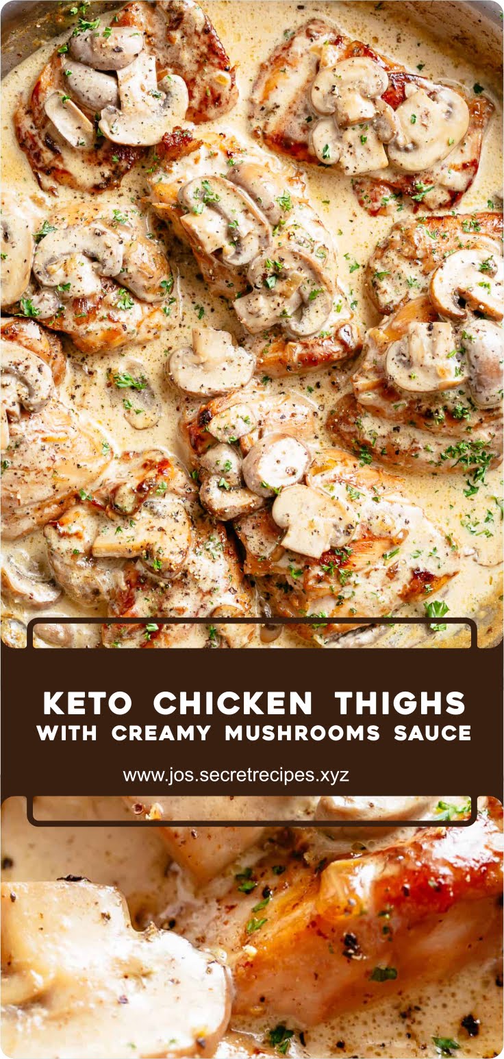 Keto Chicken Thighs with Mushrooms Sauce Recipe Spesial Food