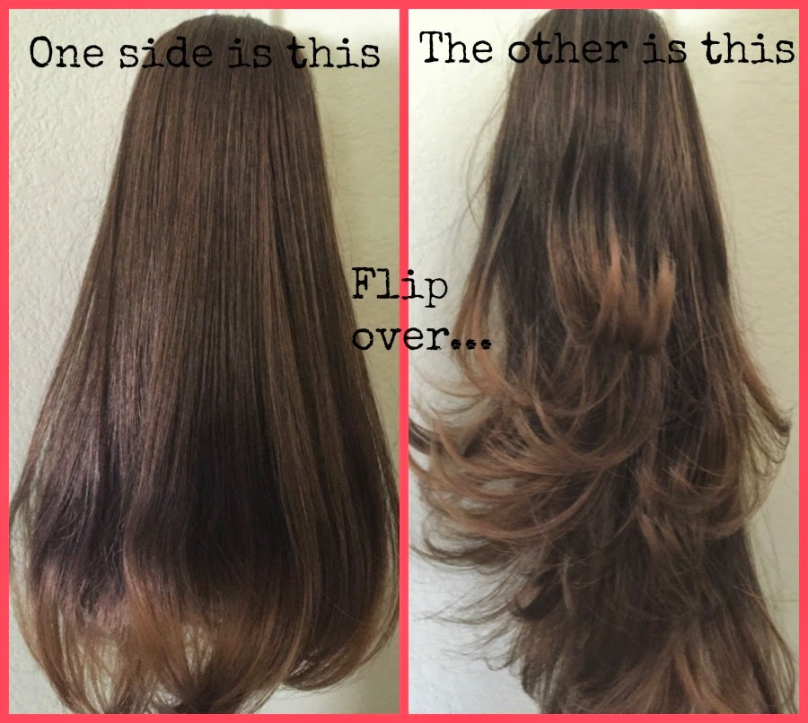 Clip-on hairpiece can be worn two ways, curly or straight