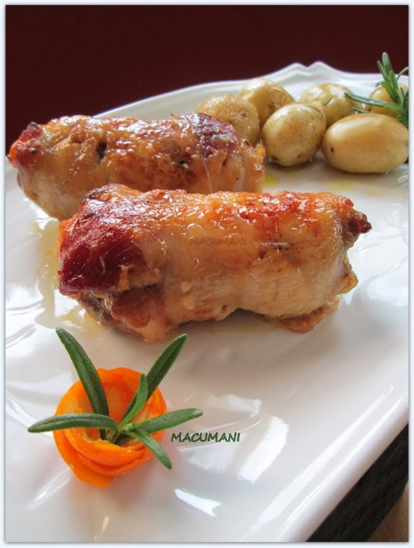 Pollo relleno a la naranja