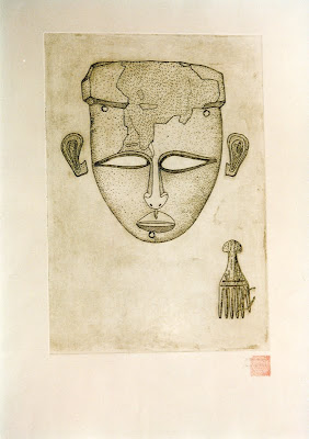 Archaeological Diagram of an Egyptian Mask