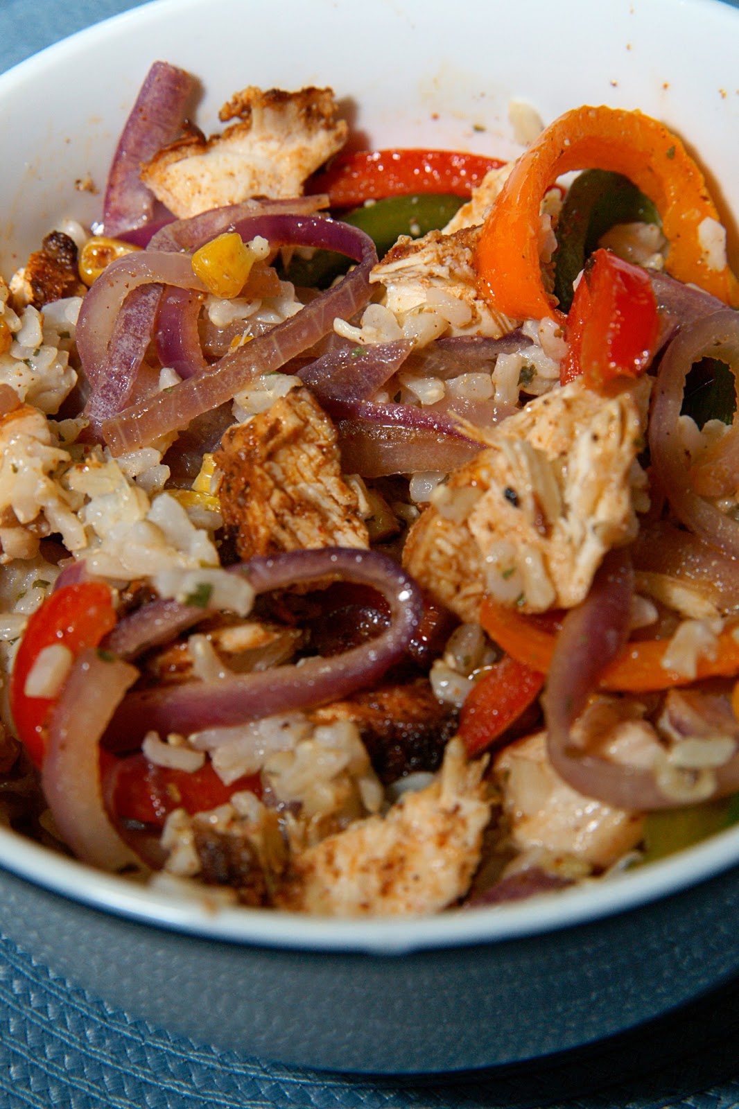 Savory Sweet and Satisfying Chipotle Chicken Fajita Rice Bowl