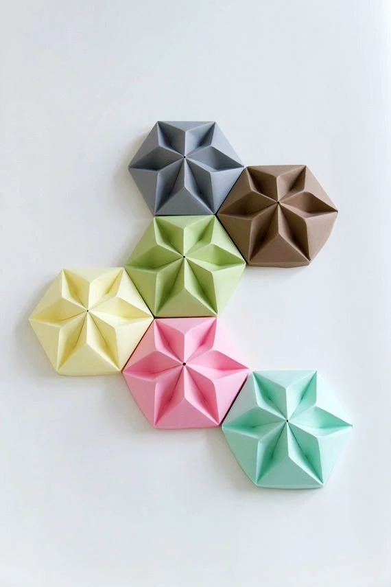 Origami Ceiling Cups for Paper Pendant Lamps by Studio Snowpuppe