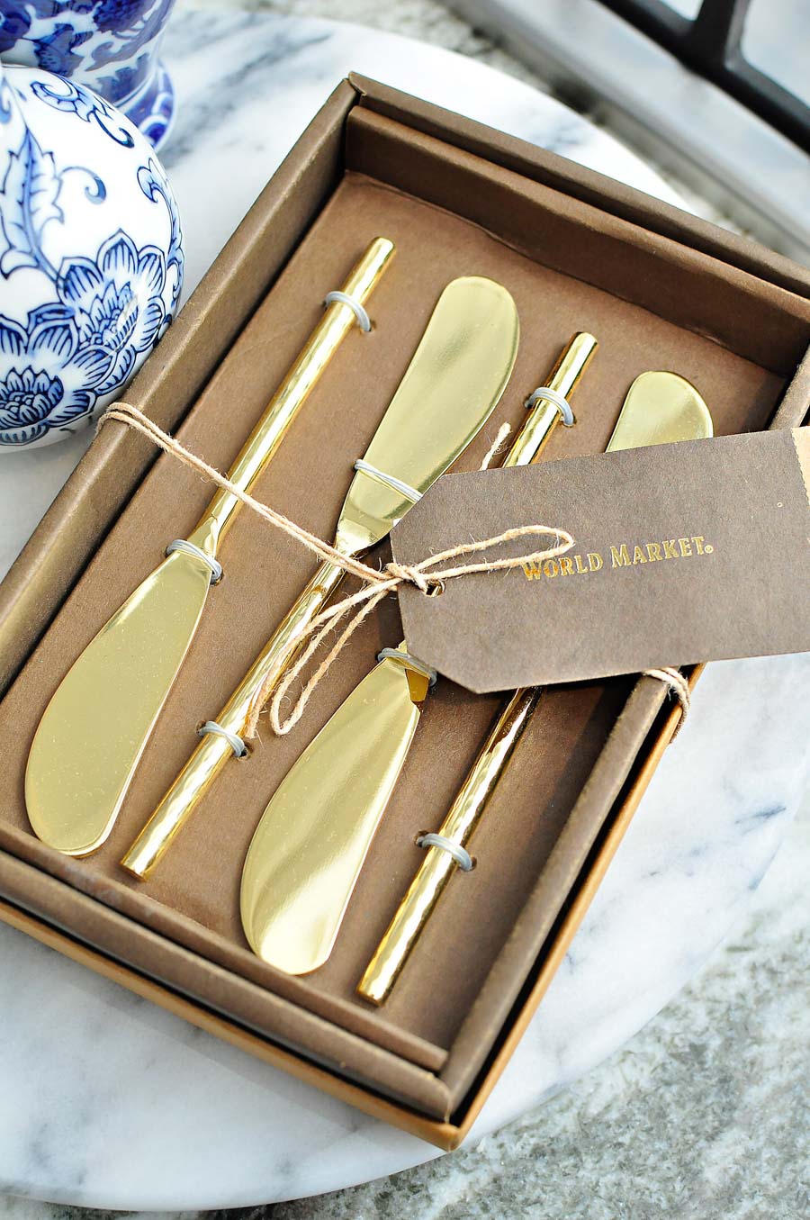 Gold hammered cocktail spreaders are a must have for cheese boards and holiday entertaining.