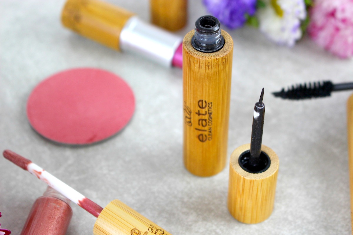 Full Elate Clean Cosmetics Collection Up Close This is a close up of the Elate Cosmetics collection, with an emphasis on the mascara.